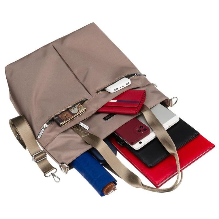 Torebka shopper, beżowa, Peterson