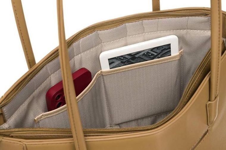 Torebka shopper, beżowa, skóra ekologiczna, Rovicky