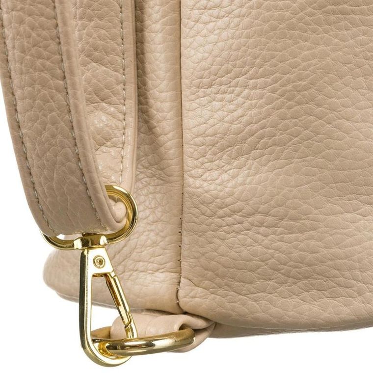 Torebka shopper, beżowa, skóra ekologiczna, Rovicky