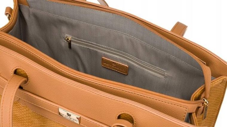 Torebka shopper, brązowa, skóra ekologiczna, Peterson