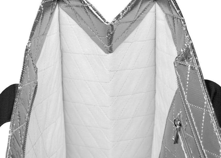 Torebka shopper, srebrna, Peterson