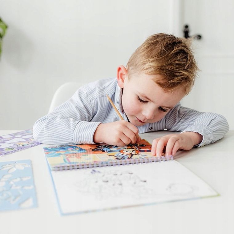 Totum, Bluey, wydrapywanka kolorowanka z naklejkami, zestaw kreatywny