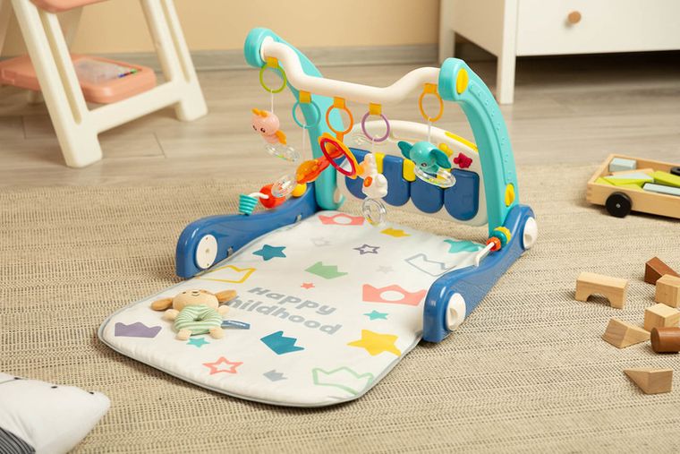 Toyz, chodzik z matą muzyczną 2w1, niebieski