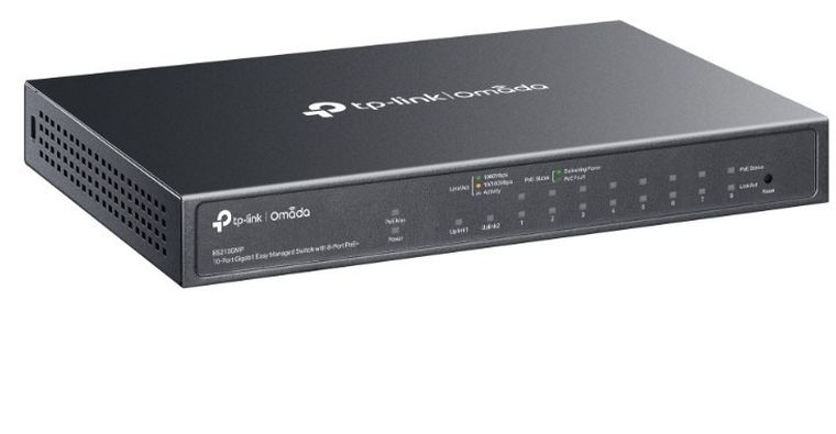 TP-Link, switch, ES210GMP, Omada, 10-Port Gigabit, Easy Managed switch with 8-Port PoE+