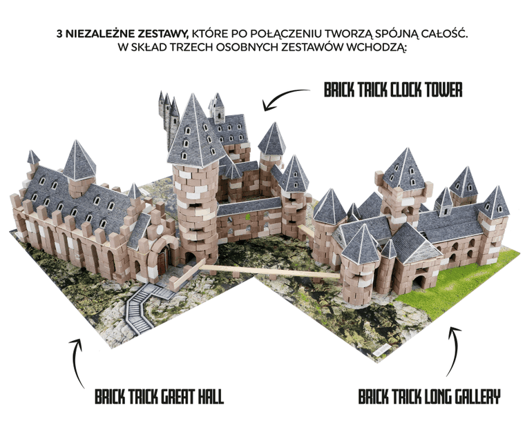 Trefl, Buduj z cegły, Harry Potter, Long Gallery, zestaw kreatywny z akcesoriami, 385 elementów