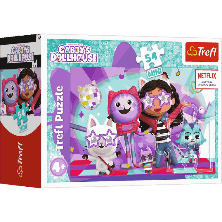 Trefl, Koci Domek Gabi, Z Gabi zawsze jest wesoło, puzzle, mini, 54 elementy