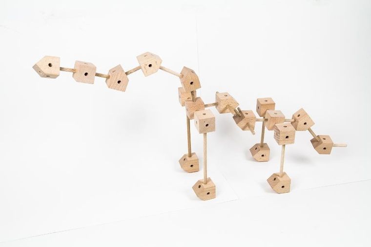 Trigonos, Mini Trigonos M, drewniane klocki konstrukcyjne, 85 elementów