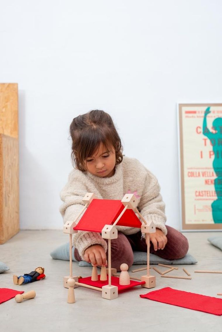 Trigonos, Mini Trigonos S, drewniane klocki konstrukcyjne, 42 elementy