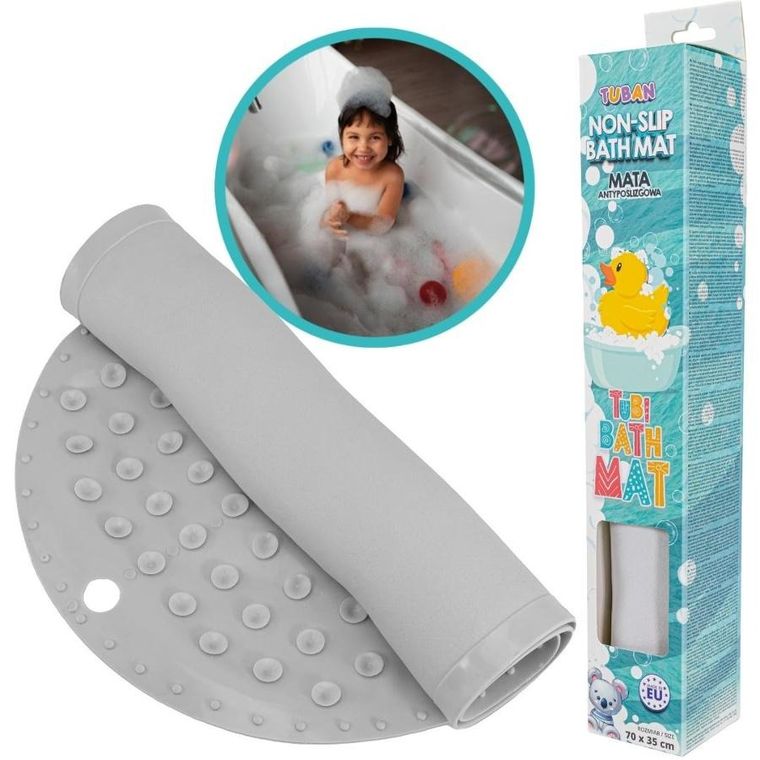 Tuban, mata kąpielowa, antypoślizgowa, szara