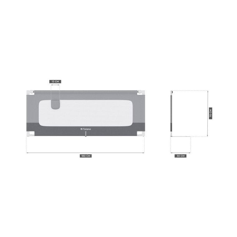 Tulano, Cover 48, barierka ochronna na łóżko, 180 cm