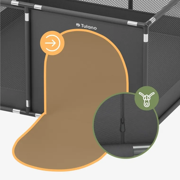 Tulano, Cozy 20, kojec dla dzieci, graphite, 130 cm
