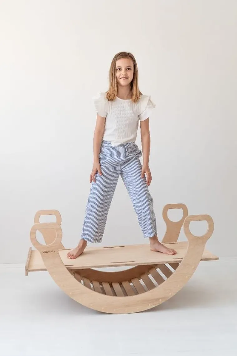 tupti.wood, duży bujak montessori + duża zjeżdżalnia, drabinka, naturalny