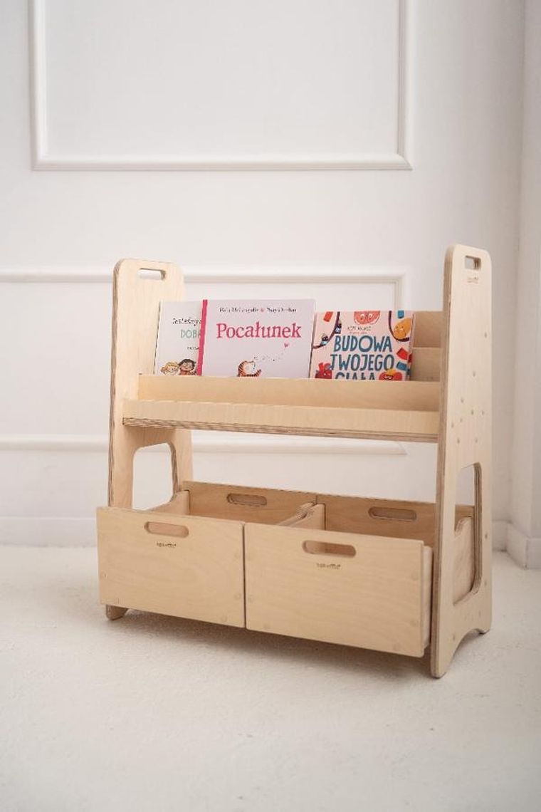 tupti.wood, L, biblioteczka, regał montessori