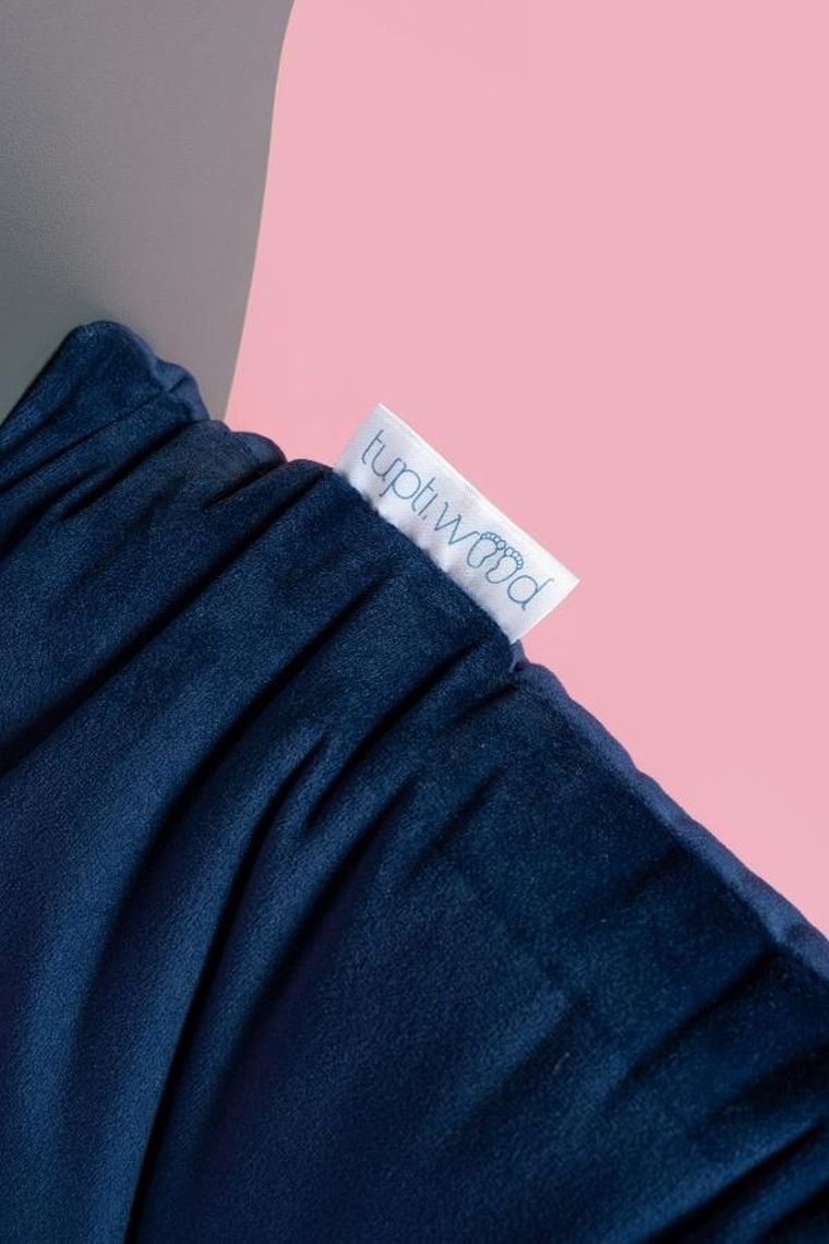 tupti.wood, poduszka do bujaka montessori, materac, granatowy