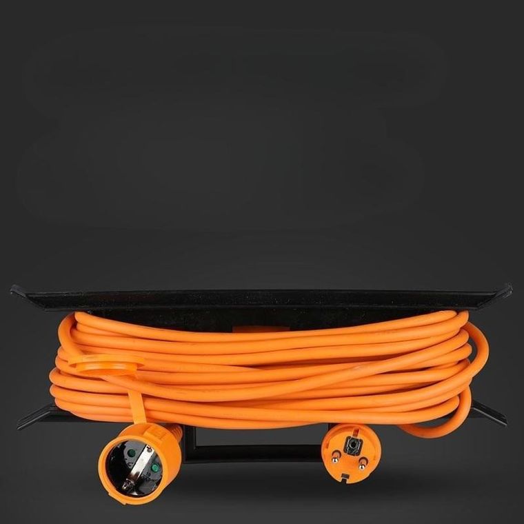 V-tac, przedłużacz ogrodowy z uchwytem do zwijania i klapką, 15m, 16A