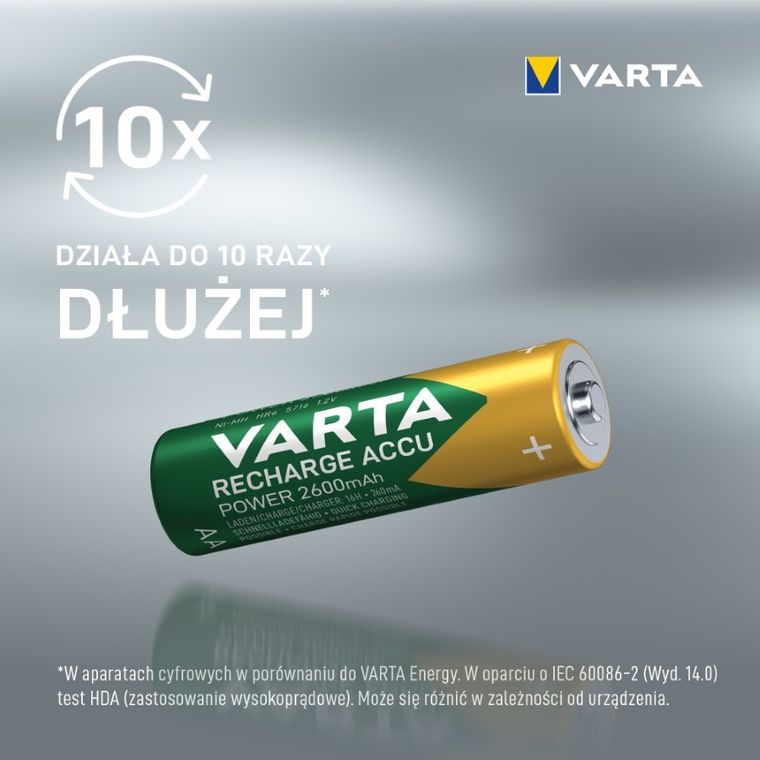 VARTA, Ready2Use, zestaw akumulatorków AA, 2600 mAh, Ni-MH