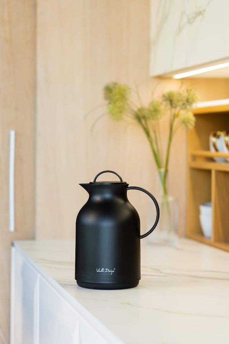 Vialli Design, Amo, termos z wkładem szklanym, czarny, 1l