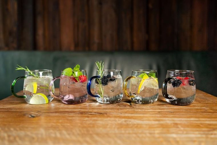 Vialli Design, Bolla, szklanki z uchem, różowe, 400 ml, 2 szt.