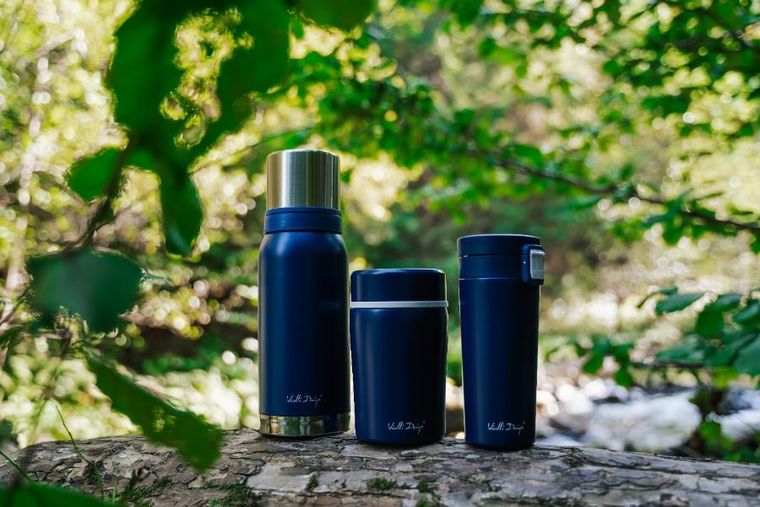 Vialli Design, Fuori, termos turystyczny, granatowy, 1l