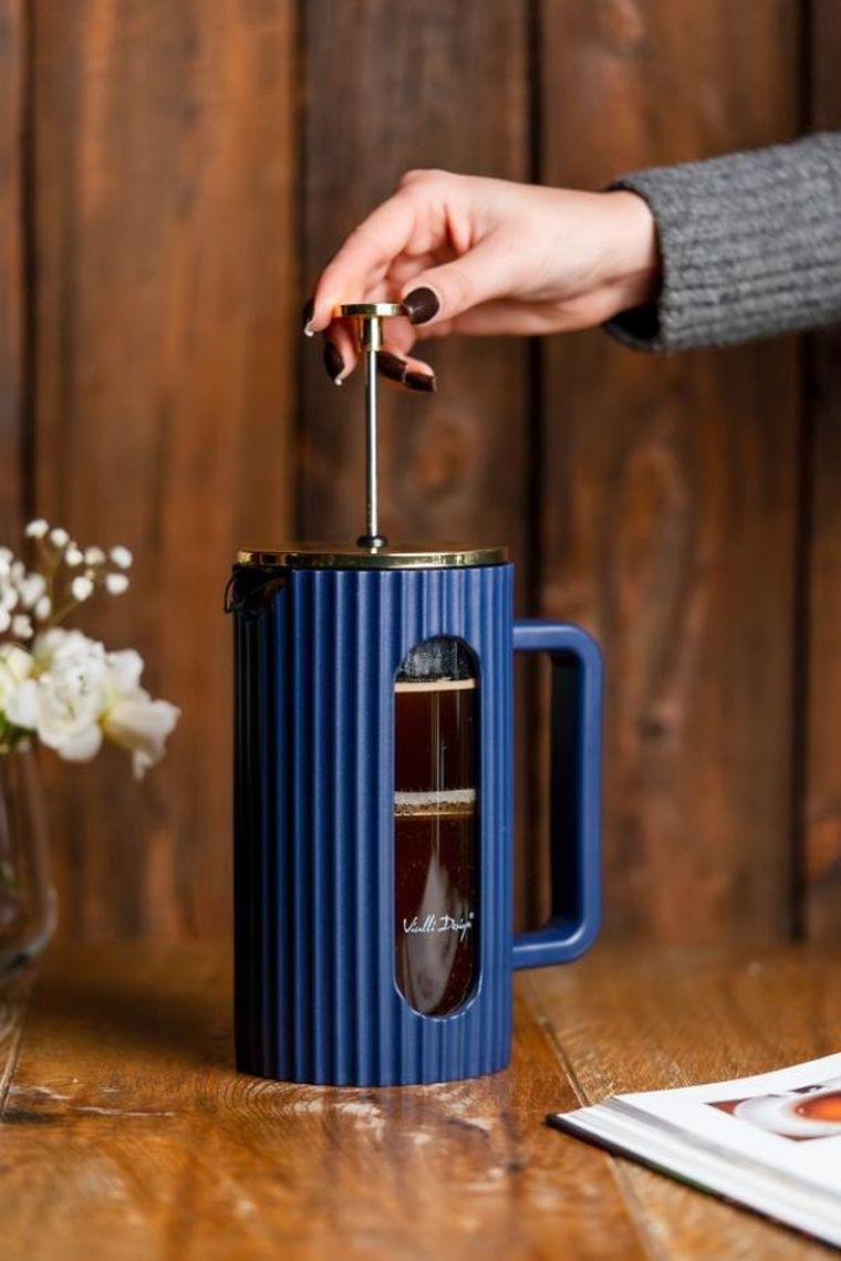 Vialli Design, Livio, zaparzacz do kawy i herbaty, indigo, 1000 ml