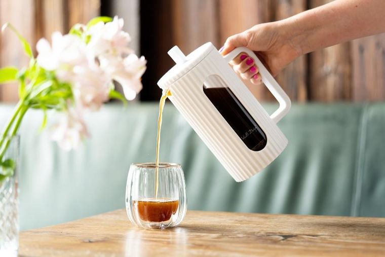 Vialli Design, zaparzacz do kawy i herbaty, 1000 ml, Livio, biały