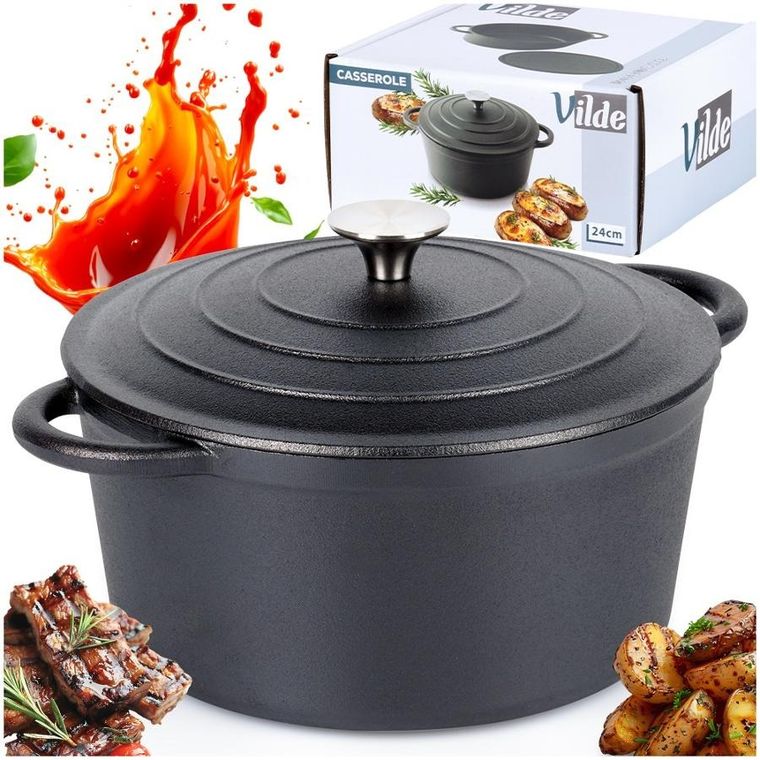 Vilde, Cast Line, garnek z pokrywką, żeliwny, 3,9l