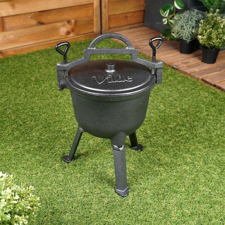 Vilde, Cast Line, kociołek żeliwny emaliowany na nóżkach z pokrywką, 4l