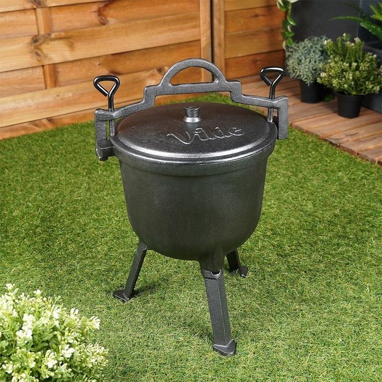 Vilde, Cast Line, kociołek żeliwny emaliowany na nóżkach z pokrywką, 8l