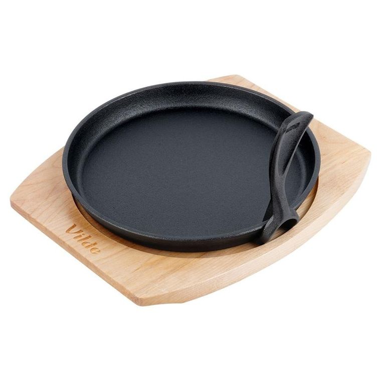 Vilde, Cast Line, patelnia do serwowania żeliwna z deską, 22 cm