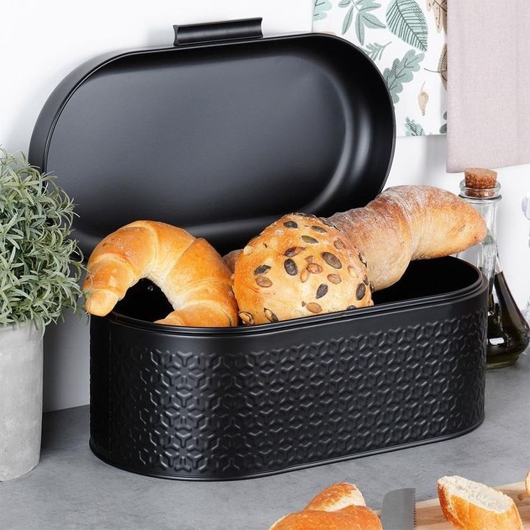 Vilde, chlebak stalowy, czarny, 34-20-15 cm