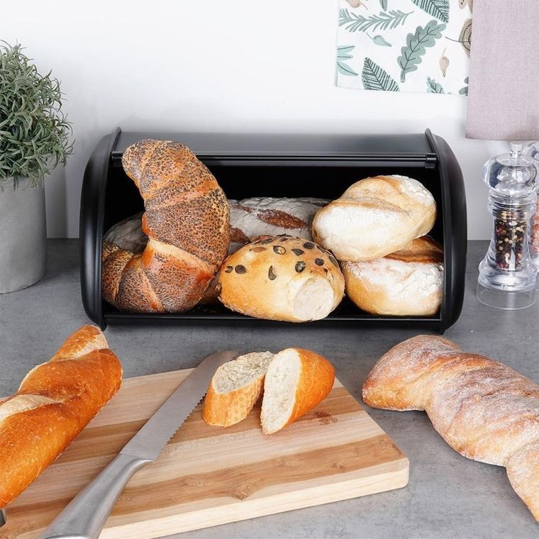 Vilde, chlebak stalowy, czarny, 36-23-14,5 cm