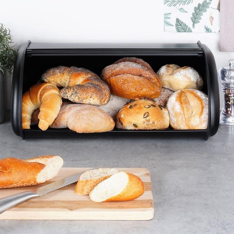 Vilde, chlebak stalowy, czarny, 43-27,5-18,5 cm