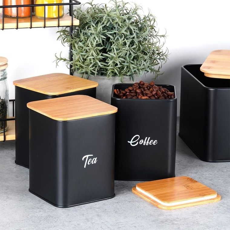 Vilde, chlebak z pojemnikami, metalowy, 4 elementy