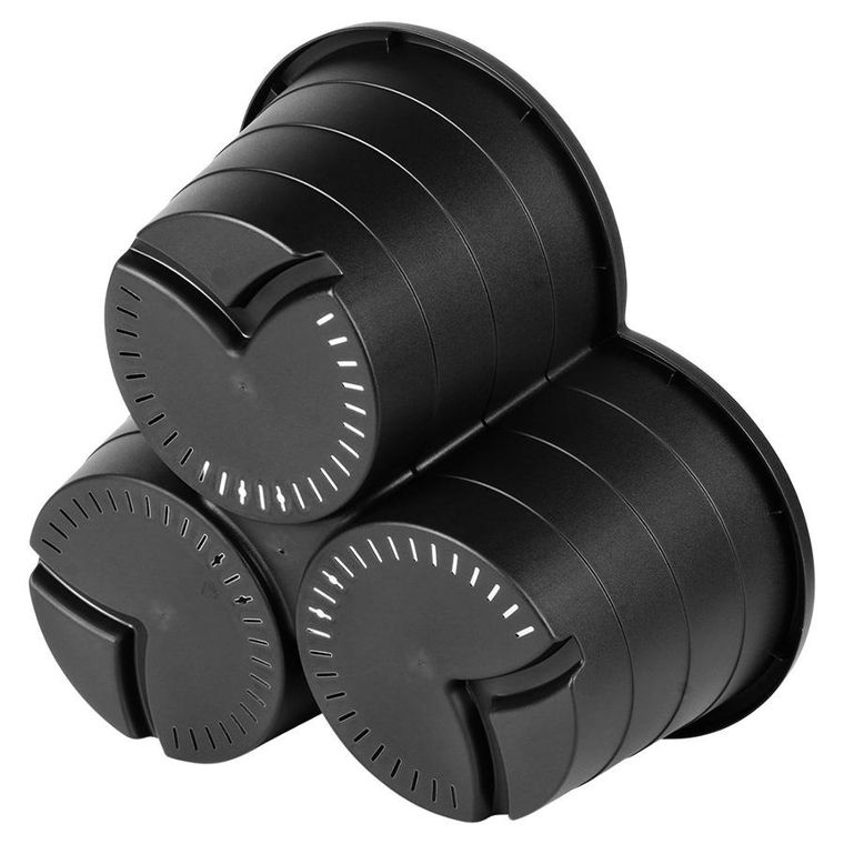 Vilde, doniczka ogrodowa plastikowa, czarna kaskadowa, 4 szt.