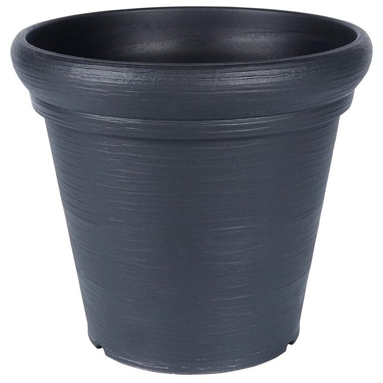 Vilde, doniczka ogrodowa plastikowa, okrągła, czarna, 38-34 cm