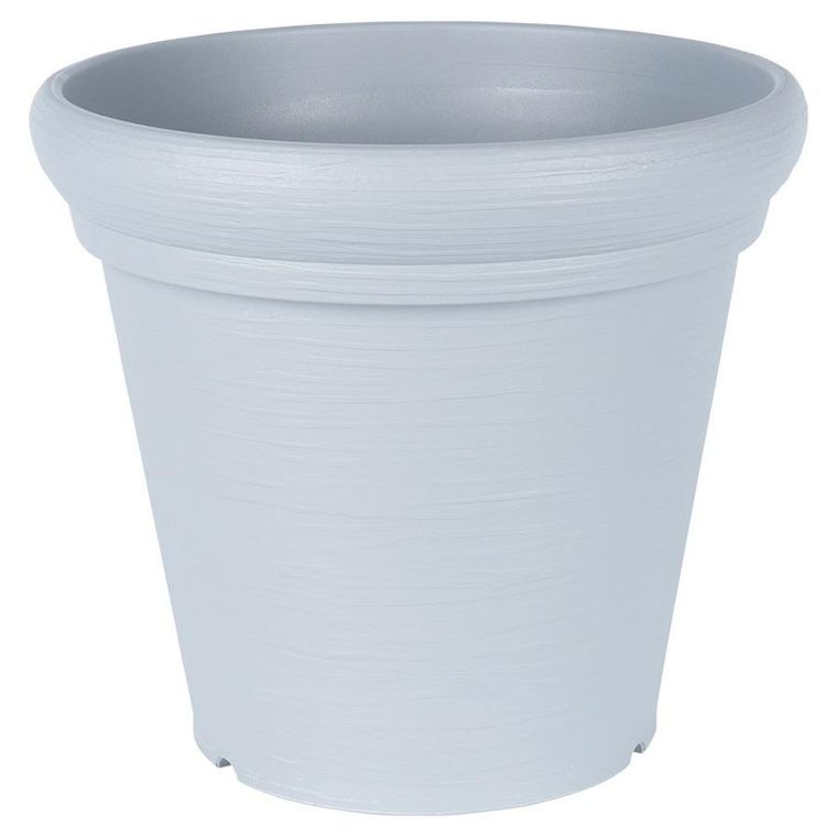 Vilde, doniczka ogrodowa plastikowa, okrągła, szara, 38-34 cm