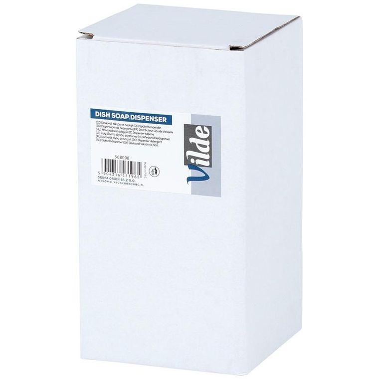 Vilde, dozownik płynu do naczyń z pojemnikiem na gąbkę i z gąbką ceramiczny, szary, 400 ml