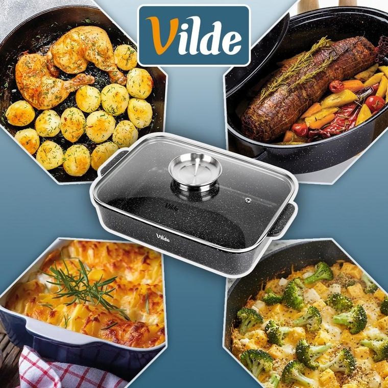 Vilde, Granitica, brytfanna granitowa z pokrywką, 3,5l, 35-23-12 cm