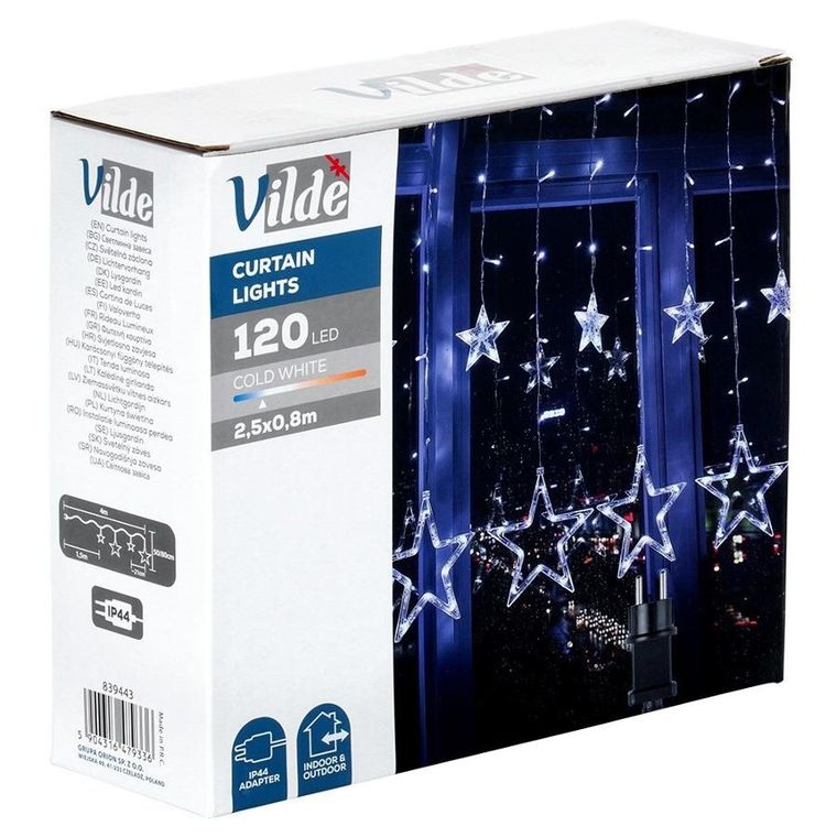 Vilde, kurtyna świetlna zewnętrzna, 120 LED, 2,5m