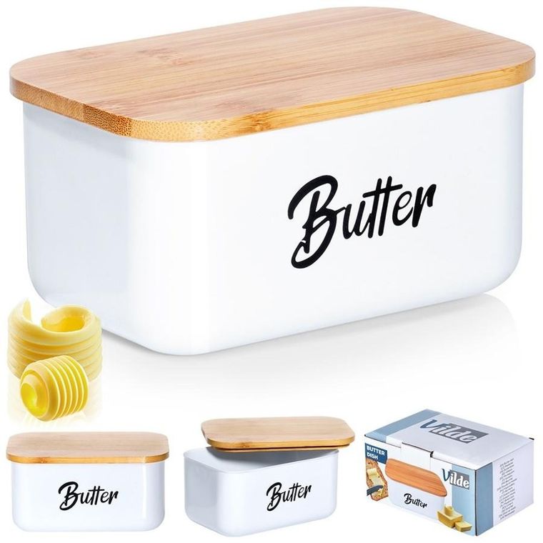 Vilde, maselniczka stalowa, biała