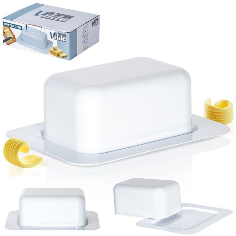 Vilde, maselniczka stalowa, biała