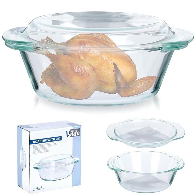 Vilde, naczynie żaroodporne z pokrywką szklane, 1 l+270 ml