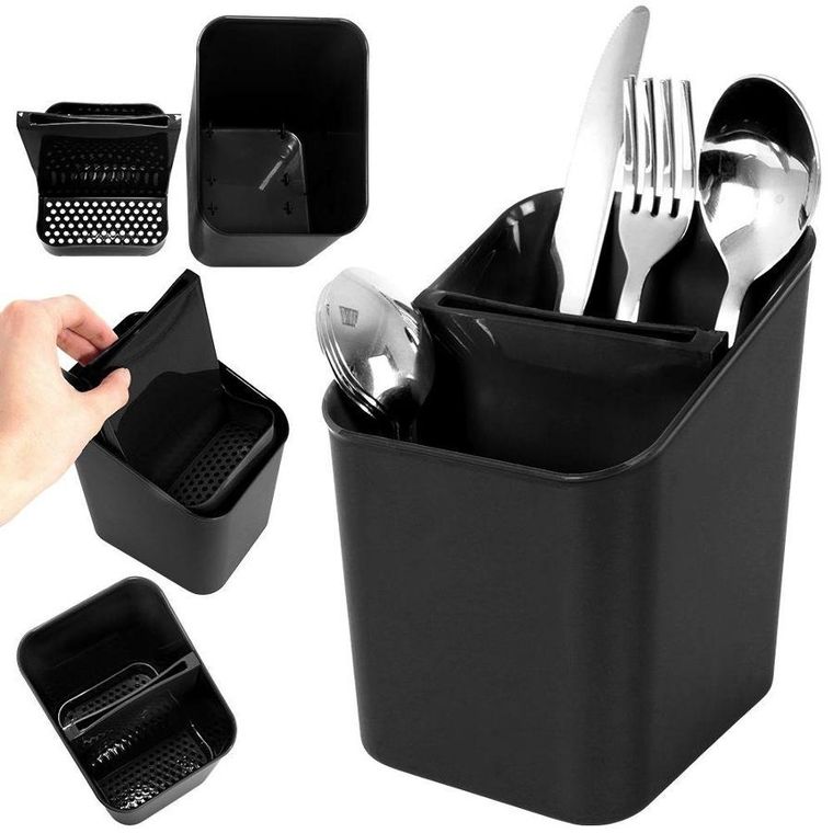 Vilde, ociekacz na sztućce, czarny