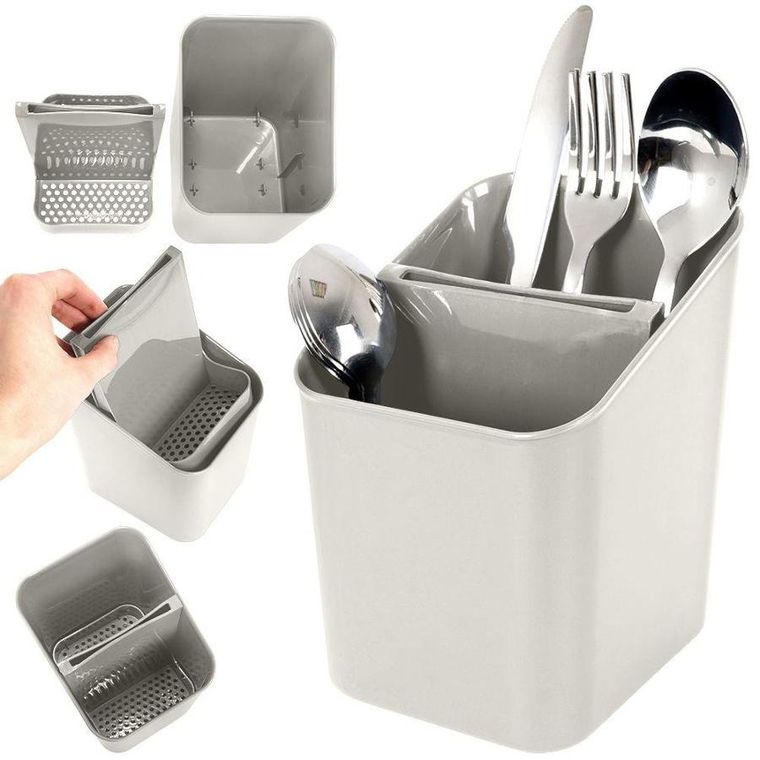 Vilde, ociekacz na sztućce, przybory kuchenne, popielaty