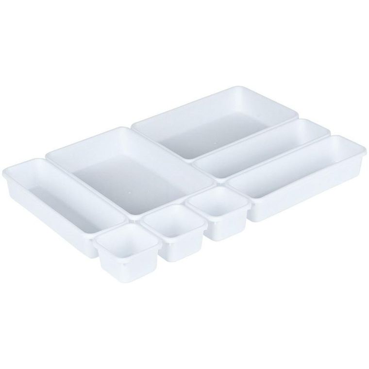 Vilde, organizer, do szuflady, biały modułowy, 8 szt.