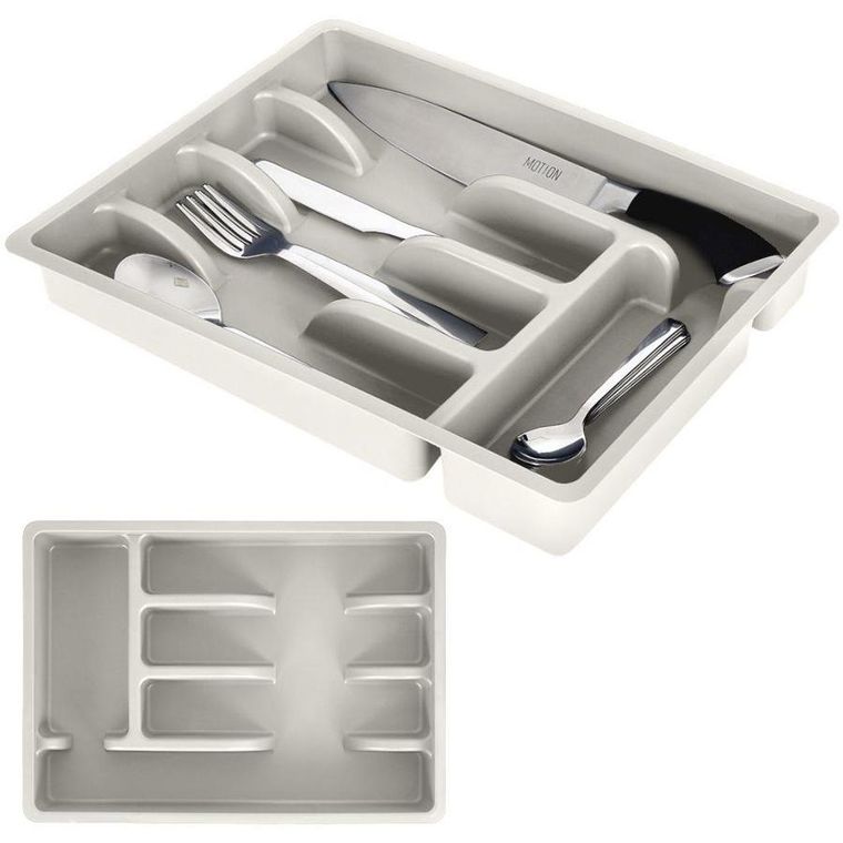Vilde, organizer na sztućce, wkład do szuflady, popielaty, 36-25,5-6 cm