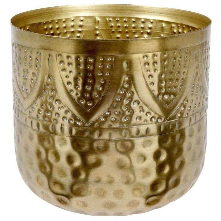 Vilde, osłonka doniczka, metalowa, złota, 19-18 cm
