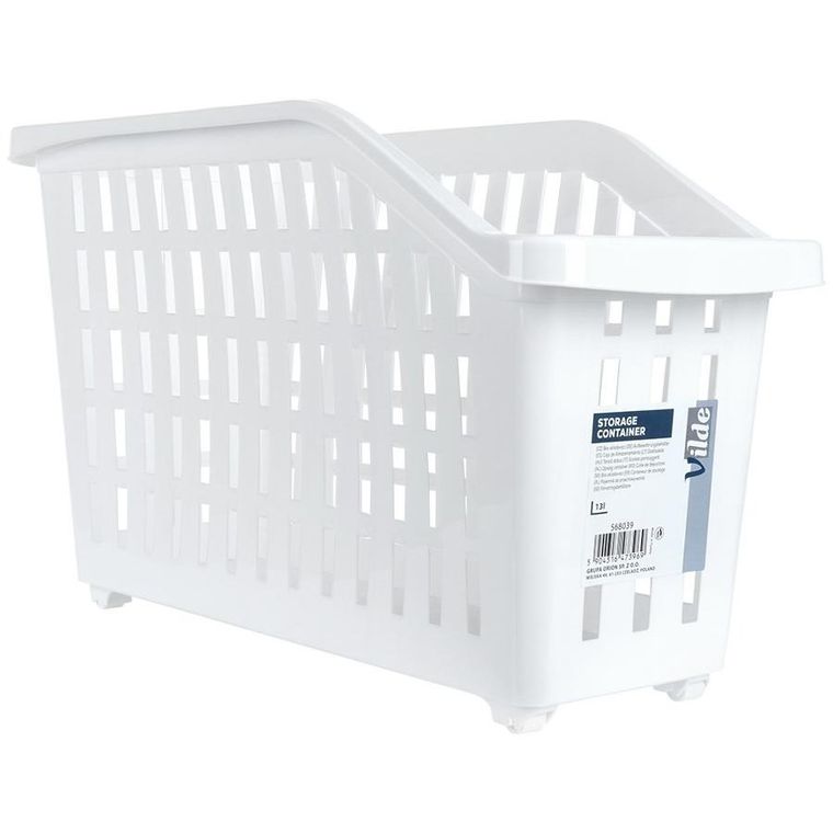 Vilde, pojemnik do przechowywania, na kółkach biały wąski, 13l