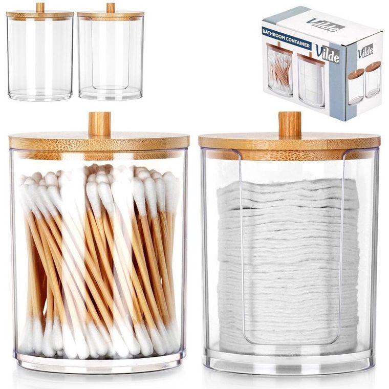 Vilde, pojemnik na patyczki i płatki kosmetyczne, 2 szt.