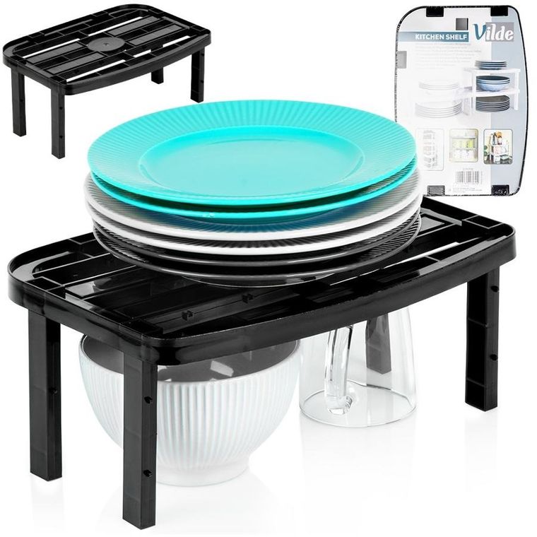 Vilde, półka kuchenna, czarna, 31-22-14,5/11,5 cm